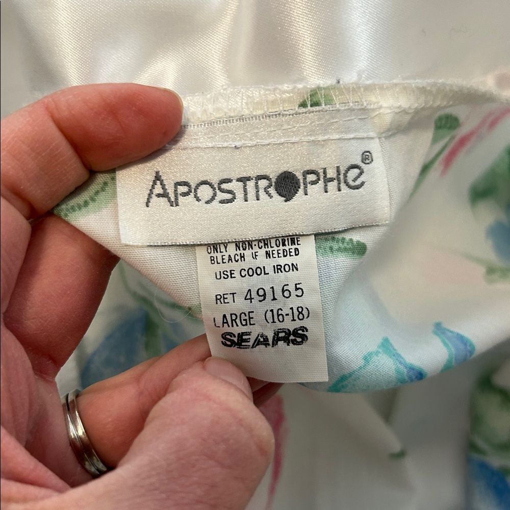 Vintage Union Label 70s 80s Sears Floral Satin Long Robe with Belt Large - Picture 9 of 11